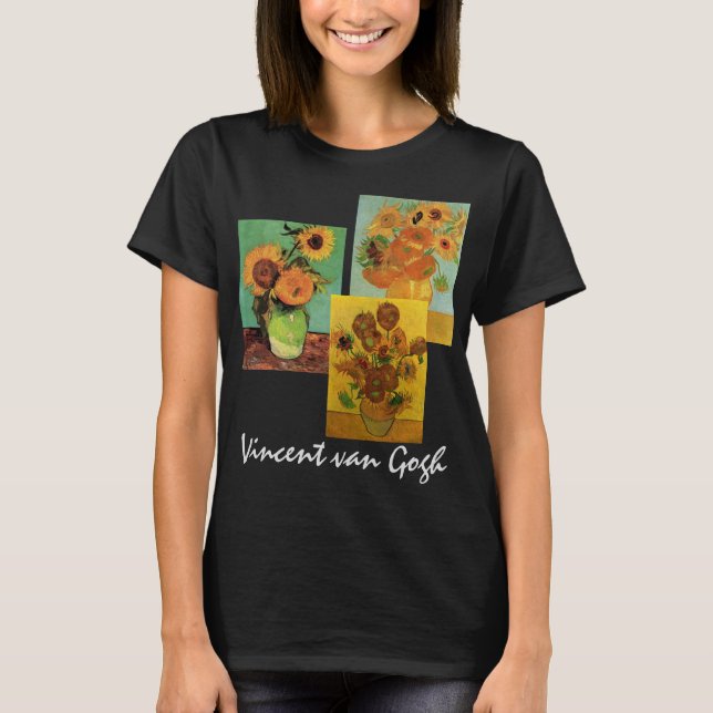 T-shirt 3 Tournesols différents Fleurs par Vincent van Gog (Devant)