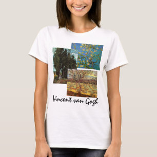 T-shirt 3 van Gogh Trees avec Fleurs Art