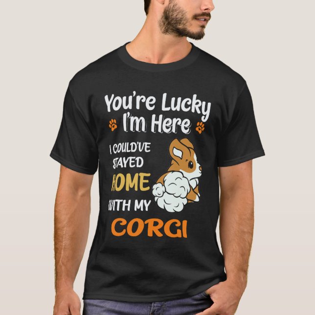 T-shirt 3 Vous êtes chanceux Corgi (Devant)