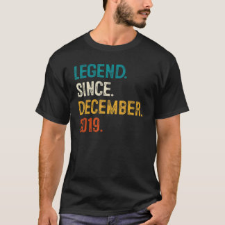 T-shirt 3 Years Old  Legend Since December 2019 3rd Birthd