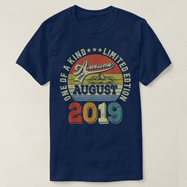 T-shirt 3 Years Old Toxits Awesome Since Août 2019 3rd Bi (Design devant)