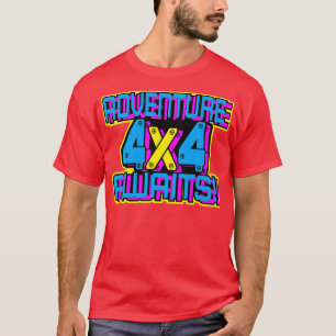 T-shirt 3D 3Dimensional Retro 80x27s Course 4x4 Aventure