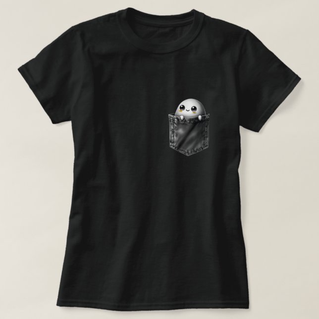 T-shirt 3D Fantôme D'Halloween Dans Une Conception De Poch (Design devant)