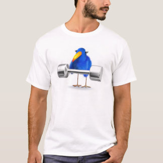 T-shirt 3d Haltérophile d'oiseaux bleus