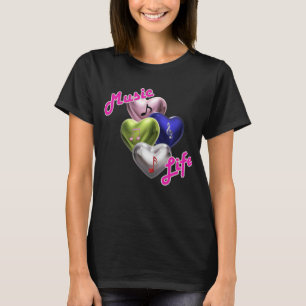 T-shirt 3D Hearts Music Life