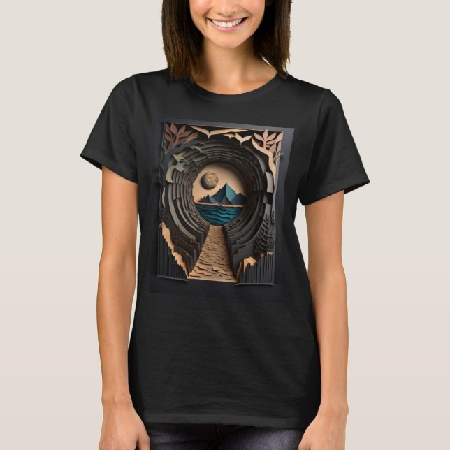 T-shirt 3D Paper Art Design (Devant)