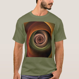 T-shirt 3D Spirale Abstraite couleurs chaudes Art fractal 