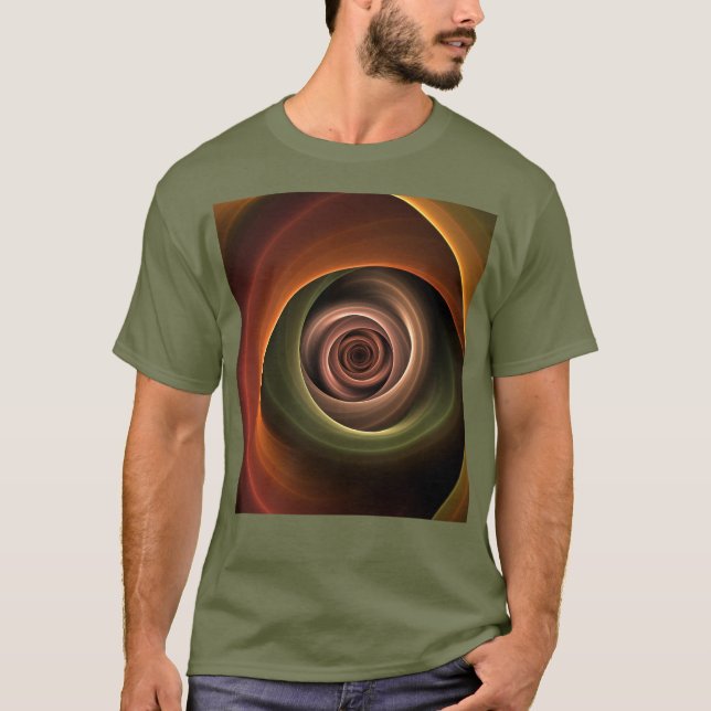 T-shirt 3D Spirale Abstraite couleurs chaudes Art fractal  (Devant)