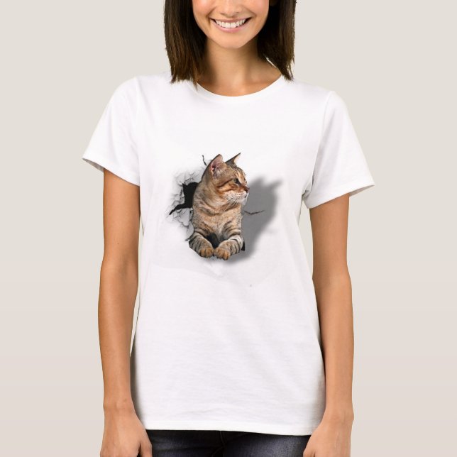 T-shirt 3d Sympathique et drôle de chat (Devant)