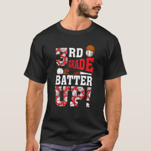 T-shirt 3e année Batter Up Baseball Retour à l'école Premi