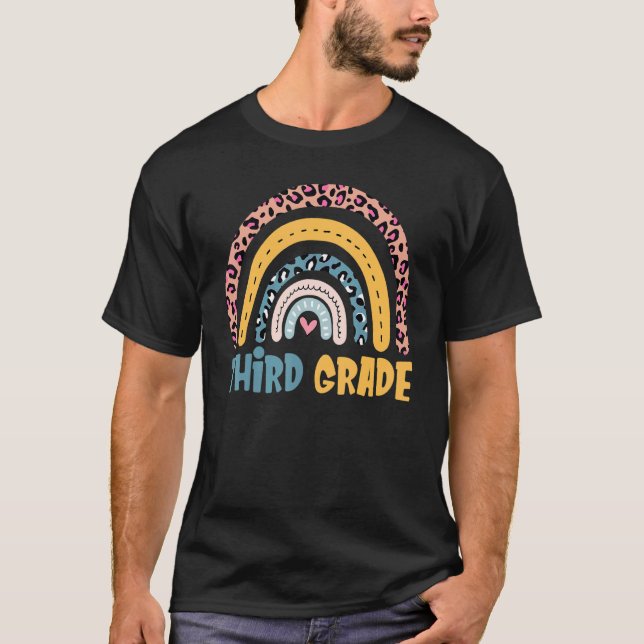 T-shirt 3e année Boho Rainbow Student Teacher Retour (Devant)