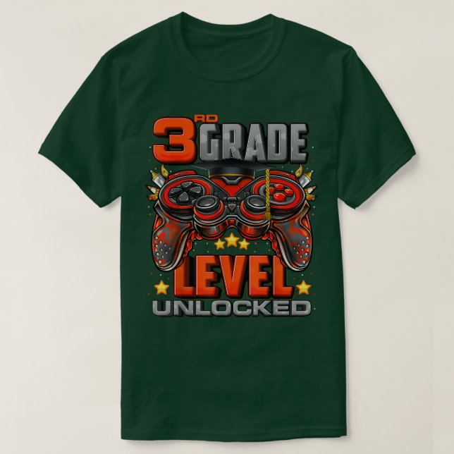 T-shirt 3e année déverrouillée Retour à l'école 3e année (Design devant)