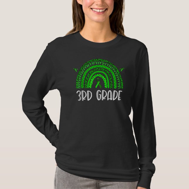T-shirt 3e année Green Leopard Rainbow Enseignants Fiel (Devant)
