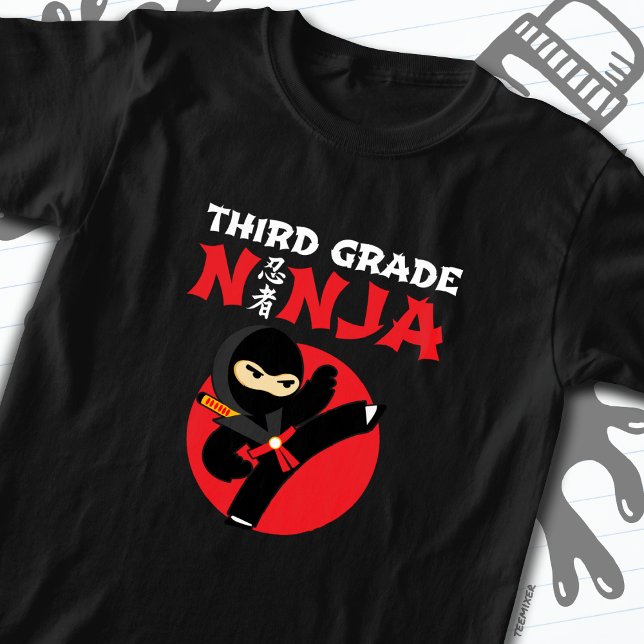 T-shirt 3e année Ninja Kick Premier jour Retour à l'école (Créateur téléchargé)