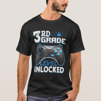 T-shirt 3E Année Niveau Déverrouillé Jeu Vidéo Retour À L'