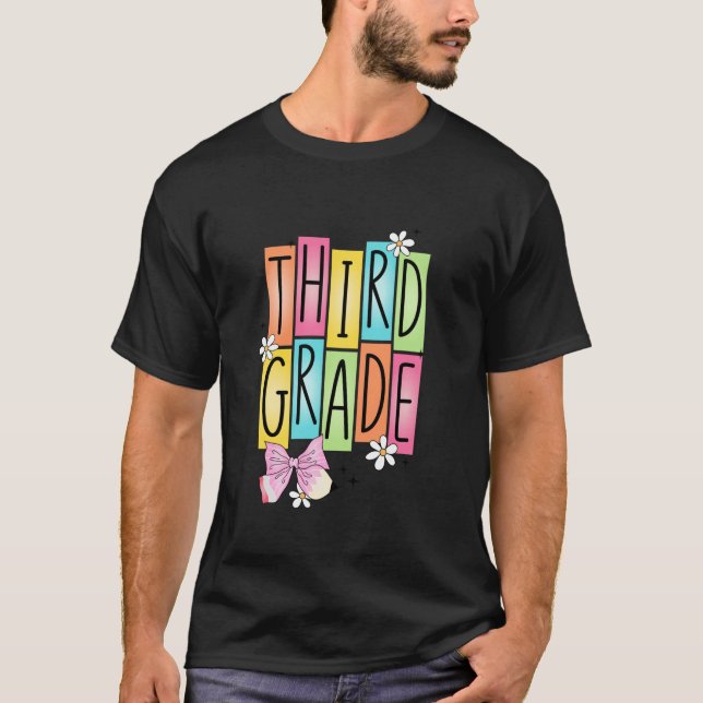 T-shirt 3e année Retour à l'école Coquette Bow pour filles (Devant)