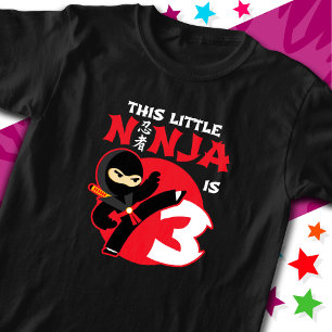 T-shirt 3e anniversaire 3 ans fête des enfants Little Ninj