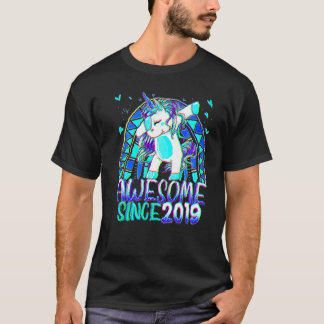 T-shirt 3e anniversaire Arc en ciel 3 ans Bassin Unicorn G