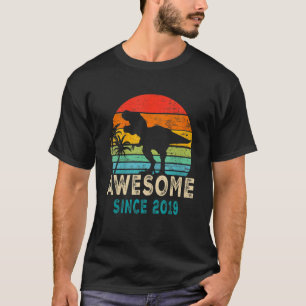 T-shirt 3e anniversaire Awesome 2019 Dinosaur 3 ans Garçon
