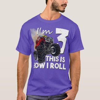 T-shirt 3e anniversaire Boy Monster Camion 3 ans Cadeau