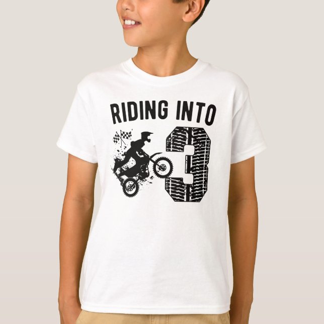 T-shirt 3e anniversaire Cadeau Dirt Vélo 3 ans Motocross (Devant)
