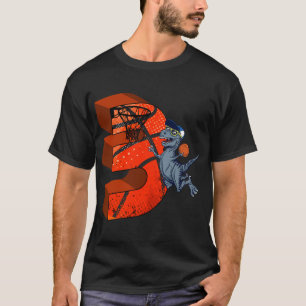 T-shirt 3e anniversaire de basket-ball Dinosaur Boy Cadeau