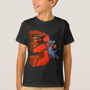T-shirt 3e anniversaire de basket-ball Dinosaur Boy Cadeau