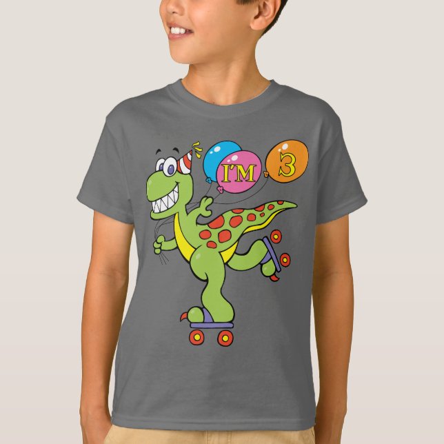 T-shirt 3e anniversaire Dinosaur (Devant)
