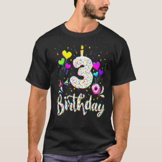 T-shirt 3e anniversaire fille 3 ans Anniversaire Doughnut