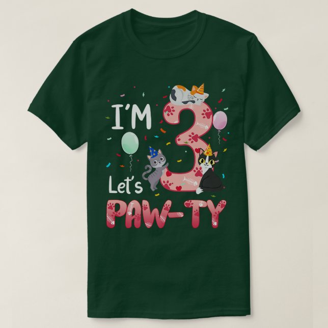 T-shirt 3e anniversaire fille chat chaton chaton 3 ans par (Design devant)