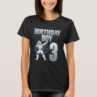 T-shirt 3e anniversaire garçon Dabbing Robot 3 ans Anniver