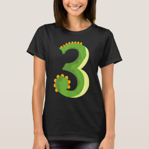 T-shirt 3e anniversaire garçon ou fille avec Dinosaur, 3 a