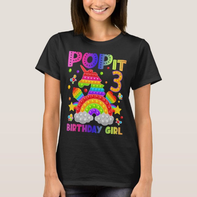 T-shirt 3e anniversaire Jouet Fidget Pop It Anniversaire F (Devant)