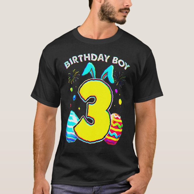 T-shirt 3e anniversaire Lapin de Pâques Oreilles 3 ans Ann (Devant)