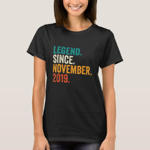 T-shirt 3e anniversaire Légende depuis novembre 2019 3 ans