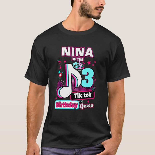 T-shirt 3e Anniversaire Musical De Nina Queen (Devant)