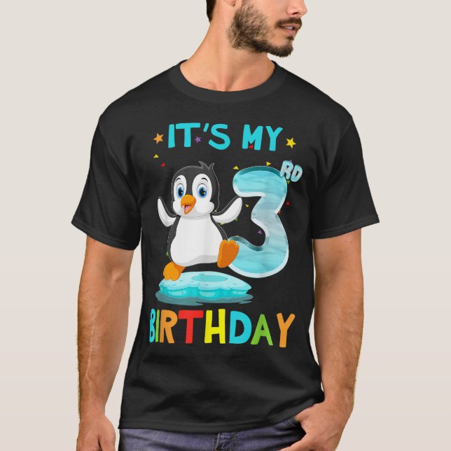 T-shirt 3e anniversaire Penguin Anniversaire 3 ans (Devant)