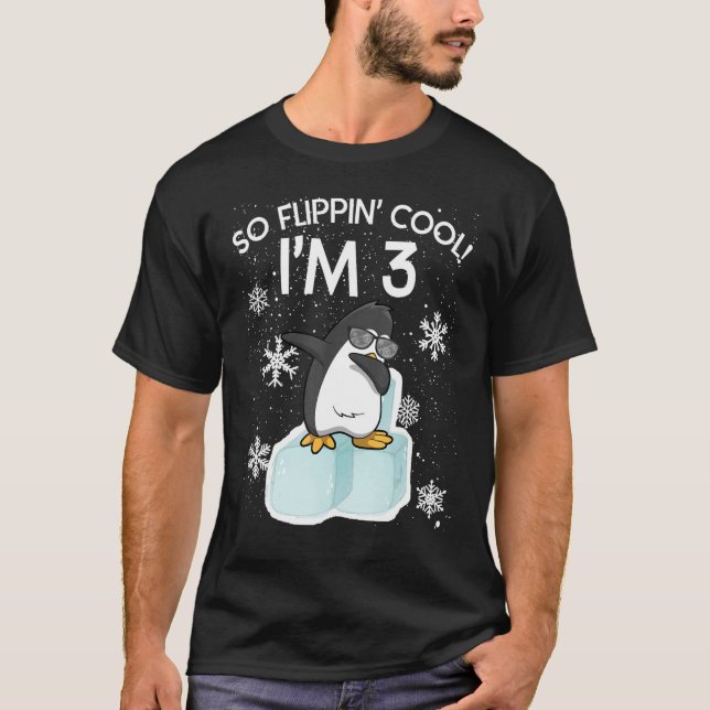 T-shirt 3e Anniversaire Penguin Funny So Flippin Cool Je s (Devant)