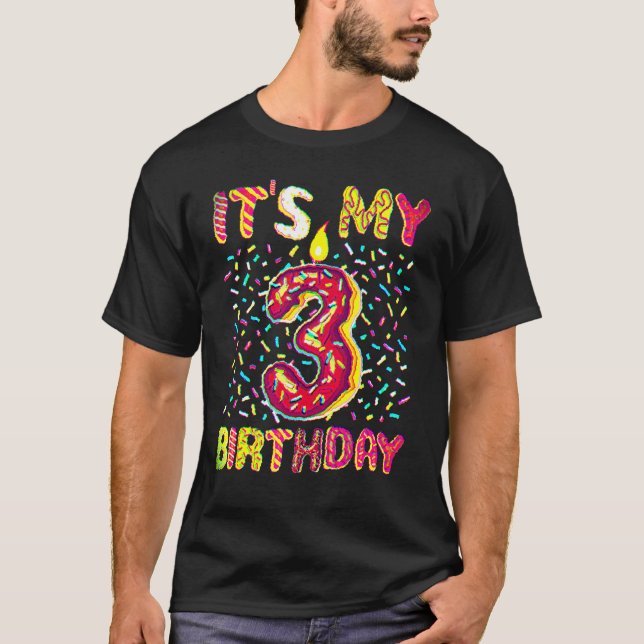 T-shirt 3e anniversaire Sweet Donut Shirt Joyeux 3 ans G (Devant)