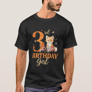 T-shirt 3e anniversaire tenue fille Fox 3 ans décor Annive