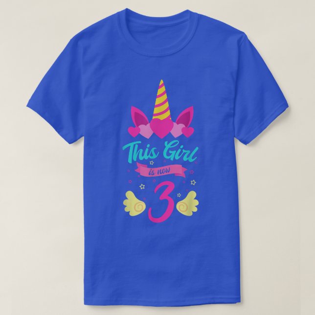 T-shirt 3e anniversaire Unicorn Anniversaire Party 3 fête  (Design devant)