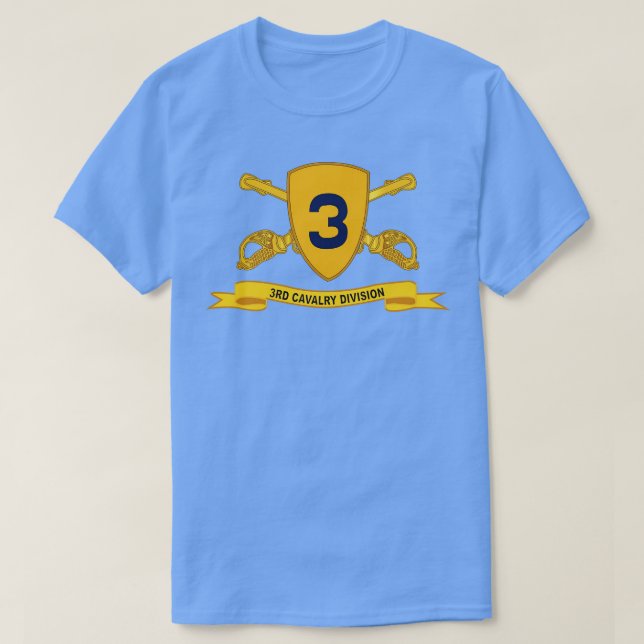 T-shirt 3e division de cavalerie avec ruban Br (Design devant)