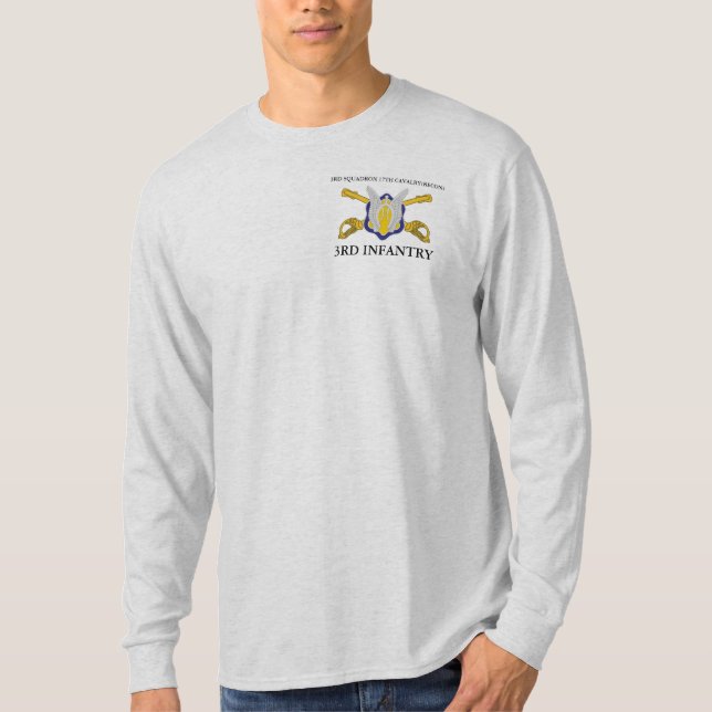 T-SHIRT 3E ESCADRON 17E CAVALRY(RECON) 3E INFANTERIE  (Devant)