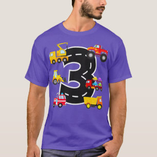 T-shirt 3e fête d'anniversaire 3 ans Camions Anniversaire 