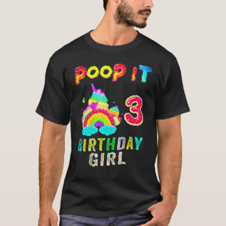 T-shirt 3e Fidget Pop It Anniversaire Fille Party Trois 3 