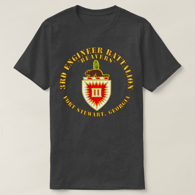 T-shirt 3e ingénieur Bn Beavers Fort Stewart Georgia (Design devant)
