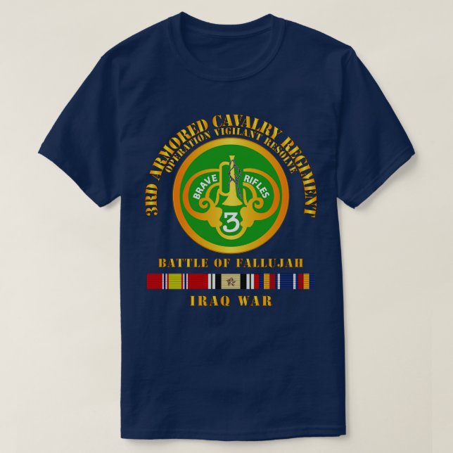 T-shirt 3e RCA avec Iraq Svc Fallujah V1 (Design devant)
