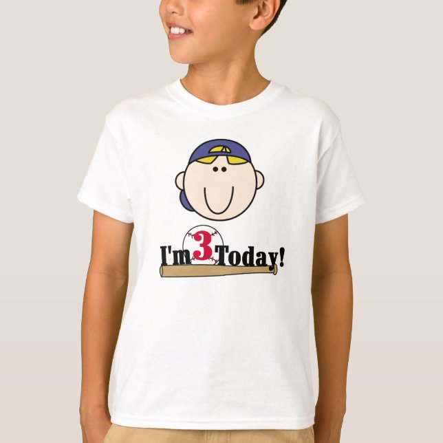 T-shirt 3ème anniversaire de base-ball blond (Devant)