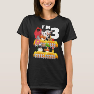 T-shirt 3ème anniversaire Je suis 3 ans Toddler Theme Farm