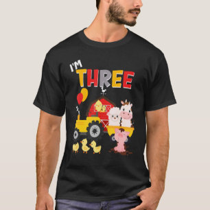 T-shirt 3ème Anniversaire Tracteur Barnyard Trois Troisièm